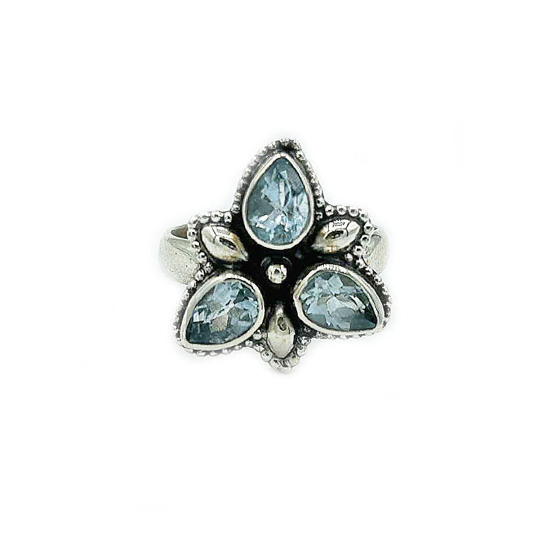 blue topaz sterling silver gemstone ring