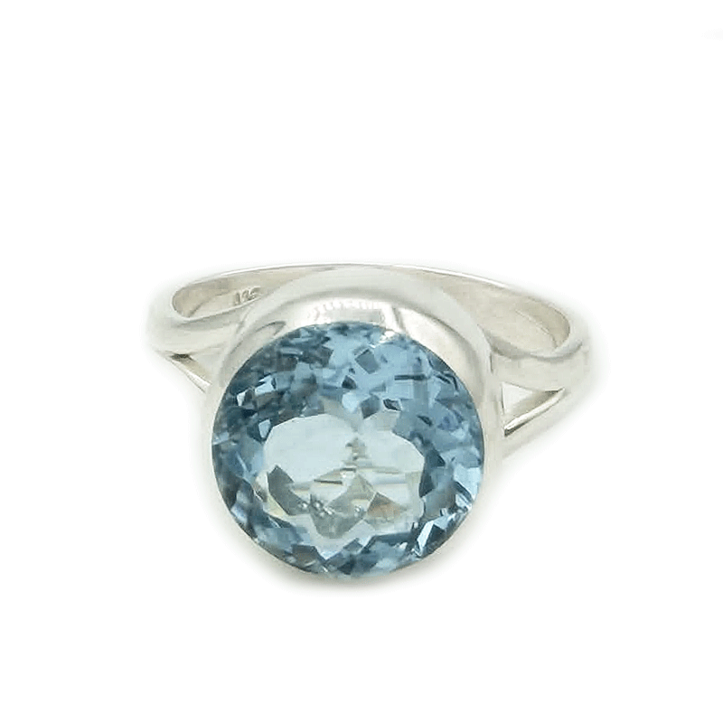 blue topaz sterling silver gemstone ring