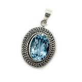 Aztec Style Blue Topaz Pendant