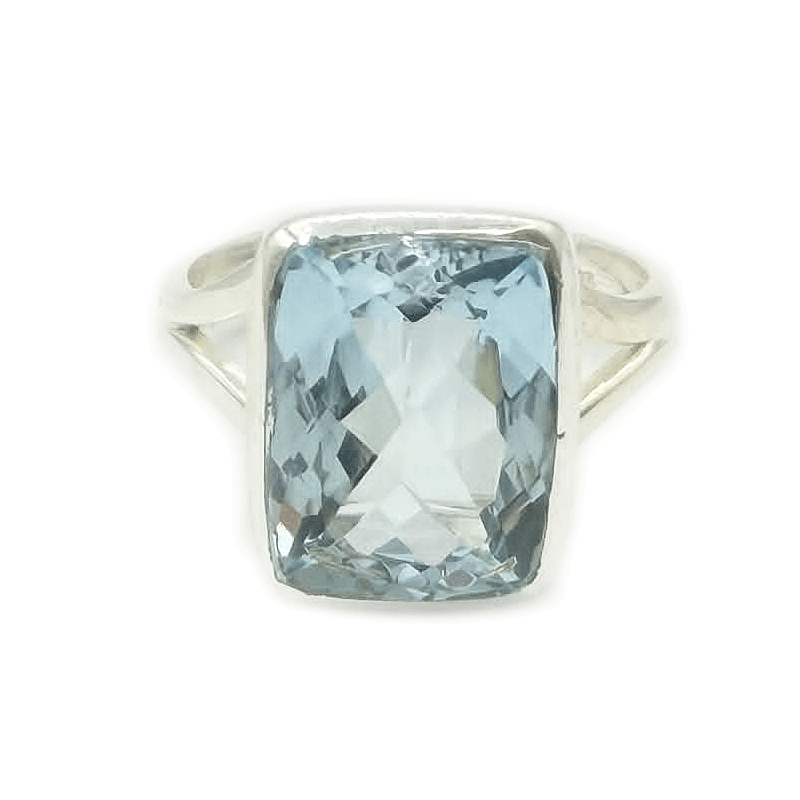 blue topaz sterling silver gemstone ring