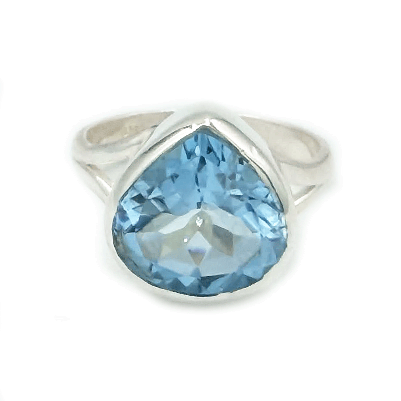 teardrop sterling silver gemstone ring