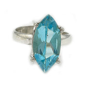 blue topaz silver gemstone ring