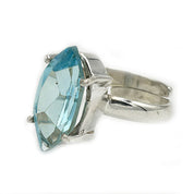 blue topaz silver gemstone ring