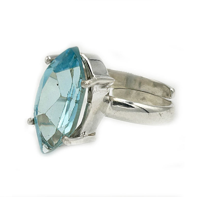 blue topaz silver gemstone ring