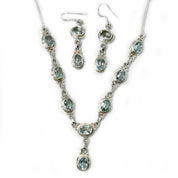 blue topaz silver gemstone earrings