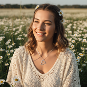 sterling silver heart paperclip necklace