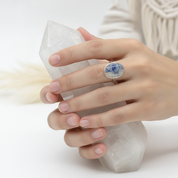moonstone oval sterling silver gemstone ring