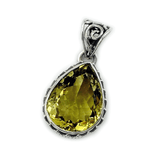 Sarvin Lemon Quartz Teardrop Pendant