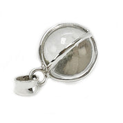 clear quartz crystal ball silver pendant