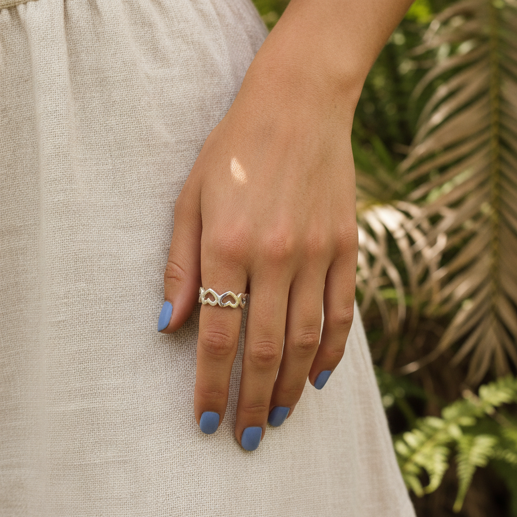 simple sterling silver heart ring