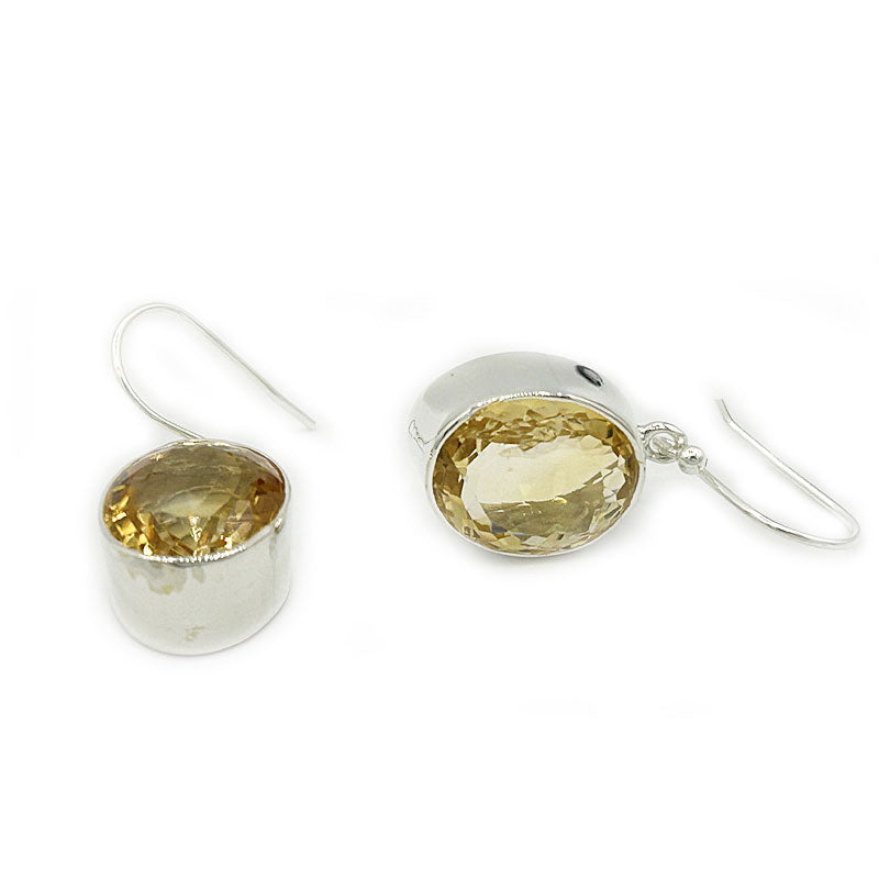 citrine silver gemstone earrings