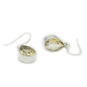 lemon quartz silver teardrop earrings