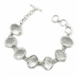 Tiff Clear Quartz Oval Bracelet