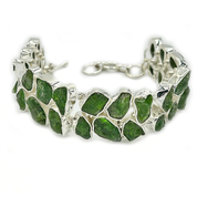 chrome diopside chunky sterling silver gemstone bracelet