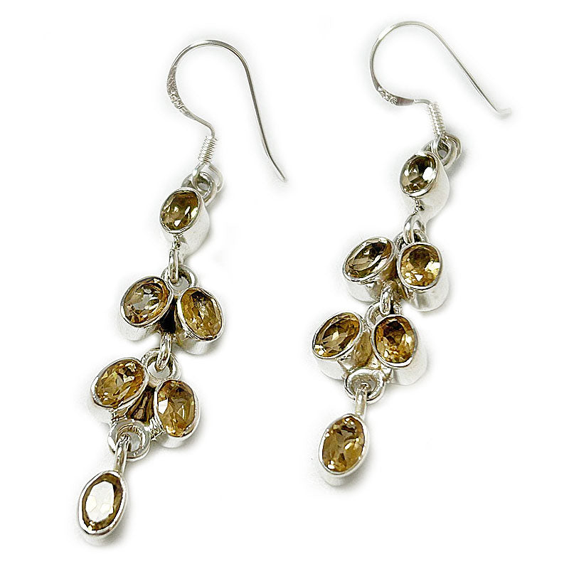 citrine silver gemstone earrings