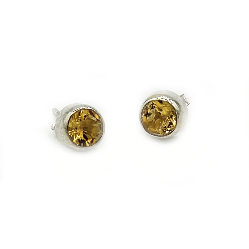citrine silver stud earrings