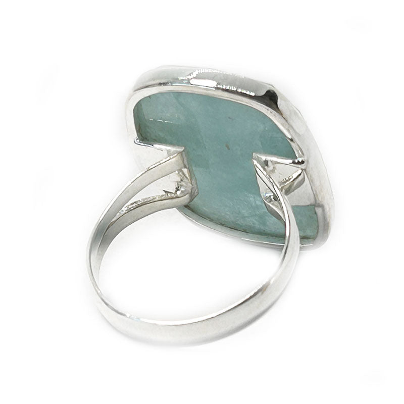 chalcedony silver gemstone ring