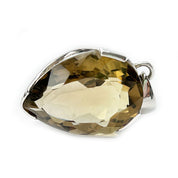 teardrop champagne quartz silver gemstone pendant