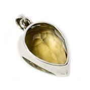 teardrop champagne quartz silver gemstone pendant