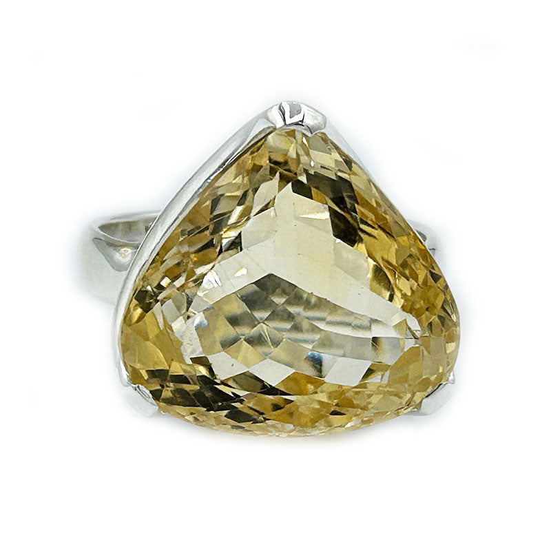 citrine silver gemstone ring