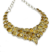 citrine silver gemstone necklace