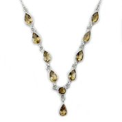citrine sterling silver gemstone necklace