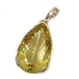 Chunky Lemon Quartz Teardrop Boho Pendant