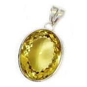 chunky lemon quartz silver gemstone pendant