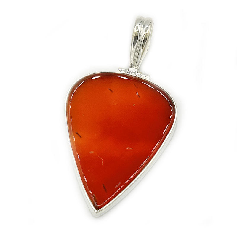 orange carnelian silver pendant