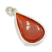 orange carnelian silver pendant