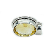 oval citrine gemstone sterling silver pendant
