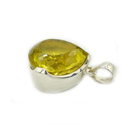 teardrop lemon quartz sterling silver gemstone pendant