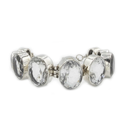 large clear quartz sterling silver gemstone bracelet