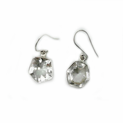 clear quartz sterling silver gemstone earrings