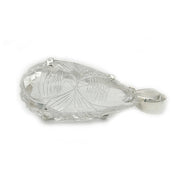 clear quartz teardrop etched silver gemstone pendant