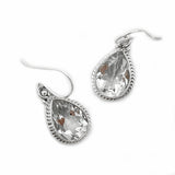 Ava Clear Quartz Teardrop Earrings