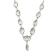 clear quartz sterling silver gemstone necklace