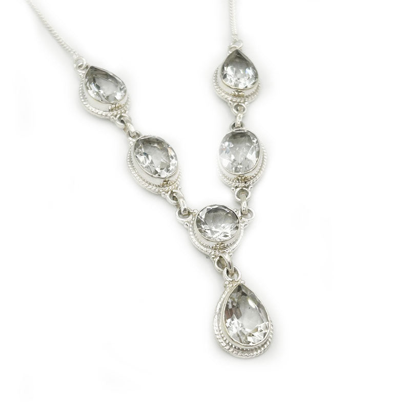 Boho Clear Quartz Gemstone Necklace