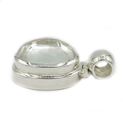 large clear quartz sterling silver gemstone pendant
