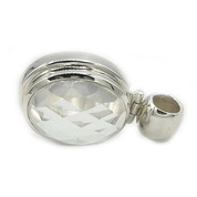 large clear quartz sterling silver gemstone pendant