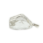 clear quartz sterling silver gemstone pendant