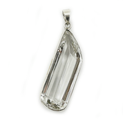 clear quartz sterling silver pendant