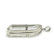 clear quartz sterling silver pendant