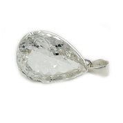 teardrop clear quartz sterling silver pendant