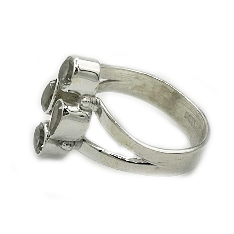 clear quartz sterling silver gemstone ring