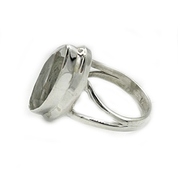 clear quartz sterling silver gemstone ring