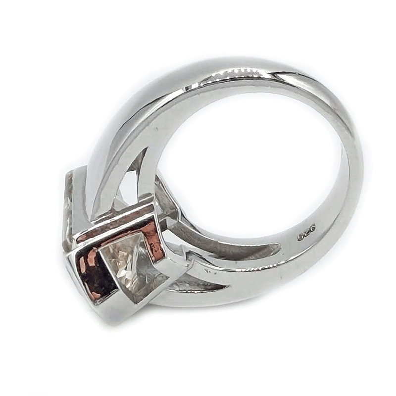 big white topaz sterling silver gemstone ring