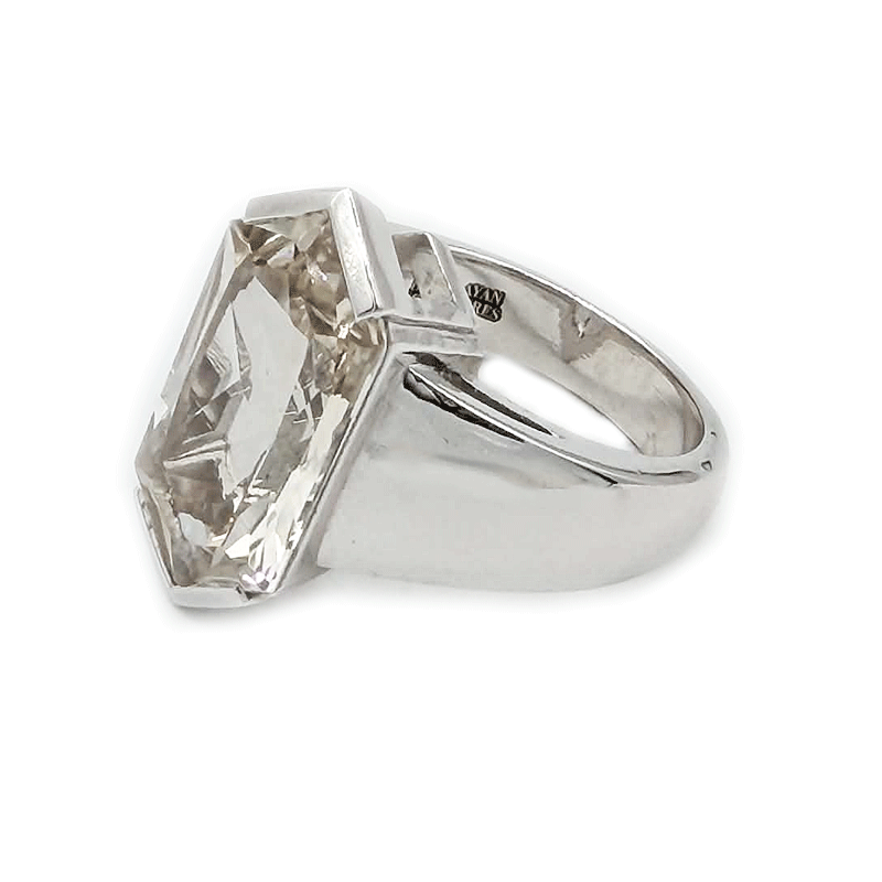 big white topaz sterling silver gemstone ring