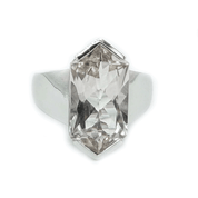 big white topaz sterling silver gemstone ring