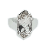 Deco White Topaz Silver Ring
